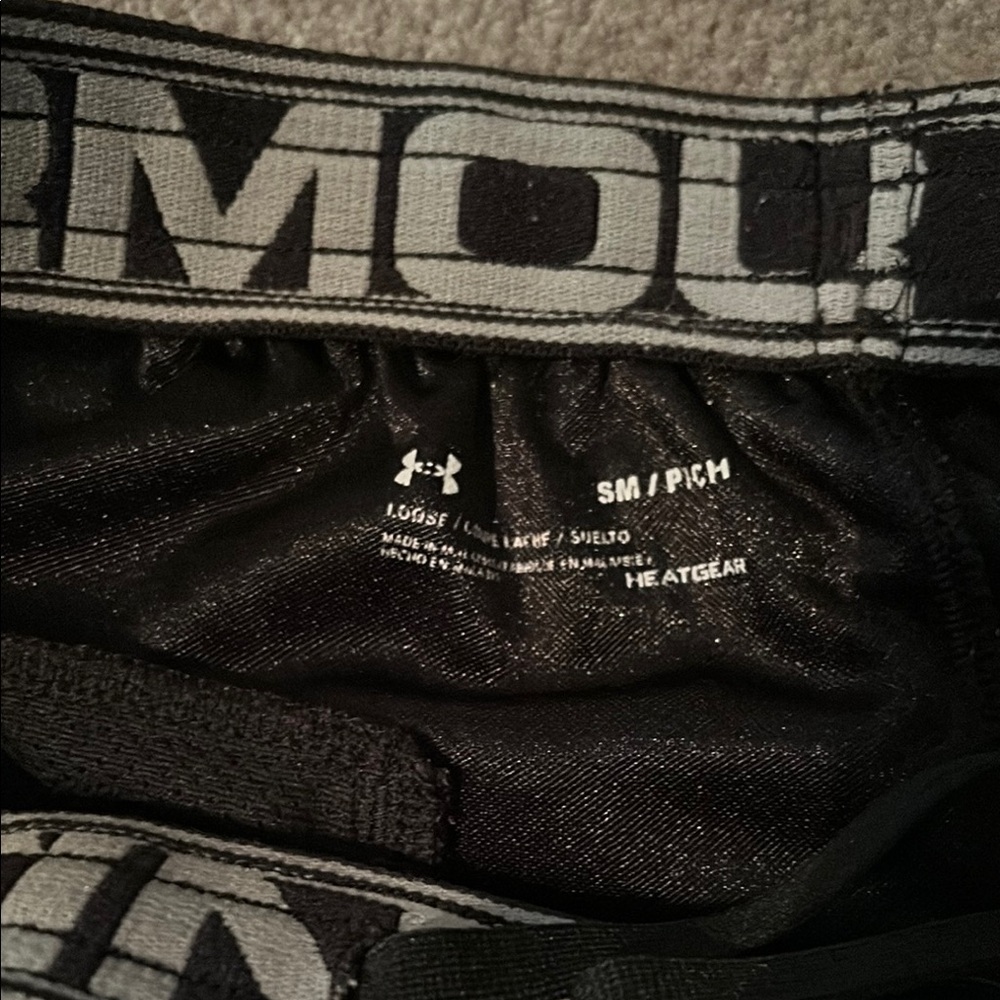 Under Armour Black Athletic Shorts with Adjustable Fit - Picture 2 of 3